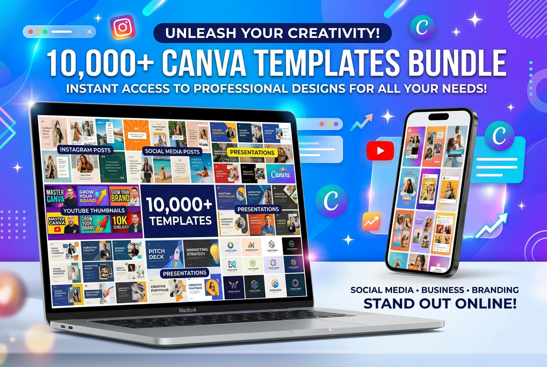 10,000 Canva Templates: The Ultimate Design Bundle for Creators & Entrepreneurs