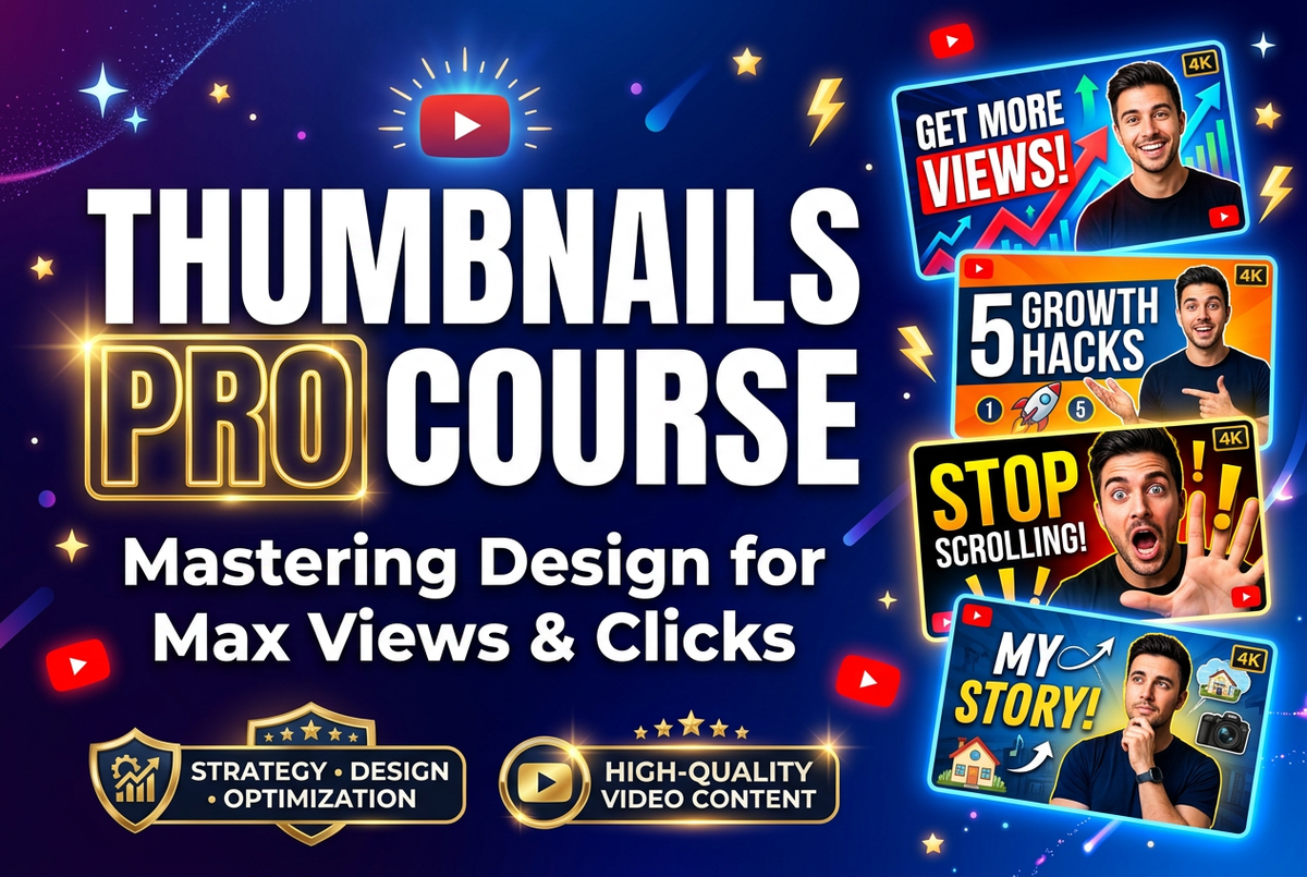 Thumbnails Pro Course - Mastering Design for Max Views & Clicks